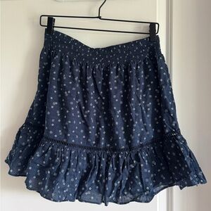 Madewell Dark Blue Floral Mini Skirt